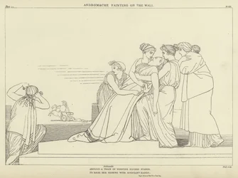 Andromache ohnmächtig an der Mauer